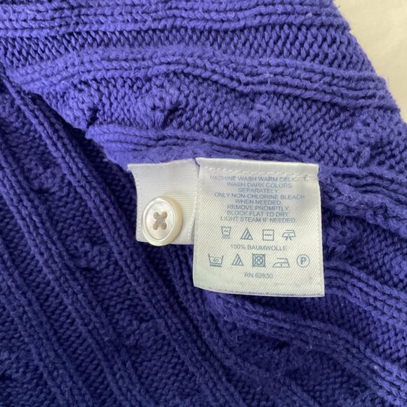 Lands End Womens 3XL Plus Crewneck Sweater 100% Cotton Cable Knit - Picture 8 of 10